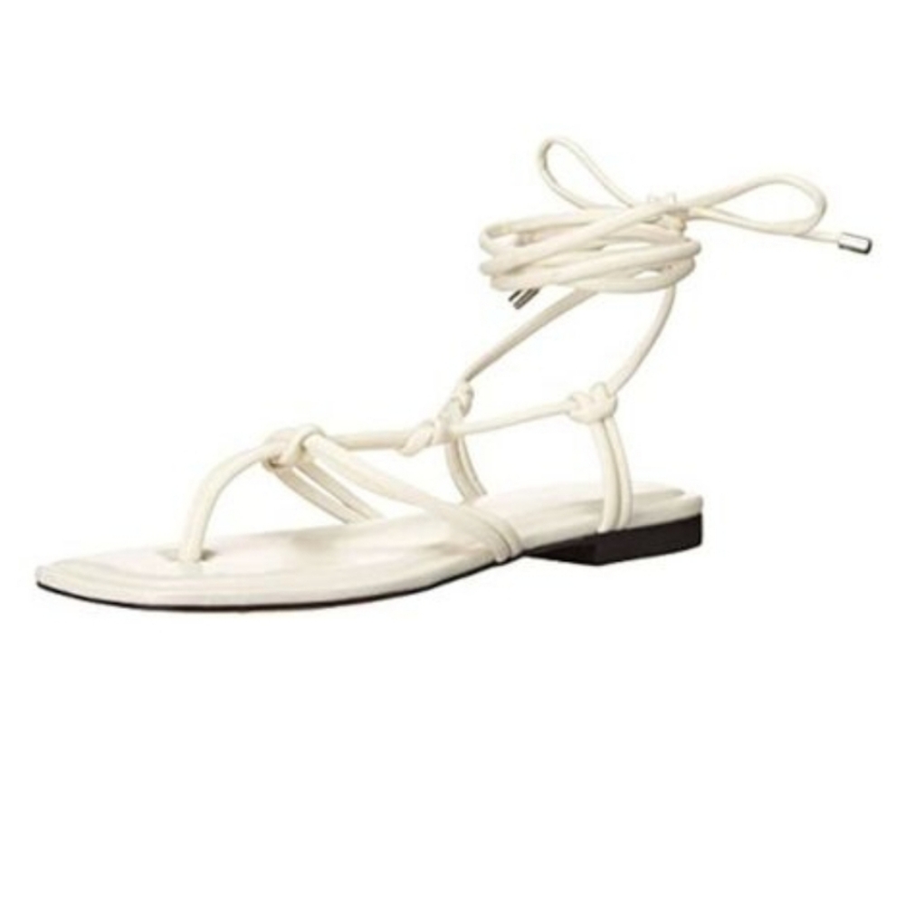 MARC FISHER Womens Ivory Strappy Padded Falina Square Toe Thong Sandals Size 5.5